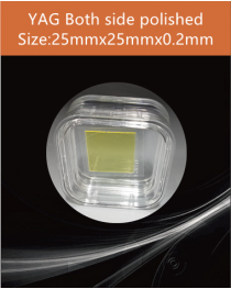 YAG Ce scintillator, YAG Ce crystal, Ce doped YAG scintillator, Scintillation YAG Ce, YAG Ce 25x25x0.2mm both sides polished